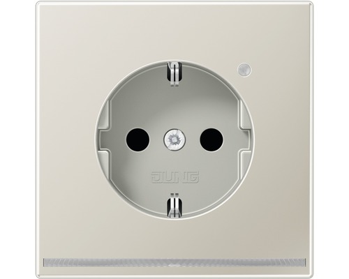 Jung ES 1520-O LNW Steckdose mit LED-Orientierungslicht + Helligkeitssensor + erhöhter Berührungsschutz edelstahl lackiert LS990 LS-design Jung Schuko Steckdose mit Klappdeckel
