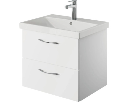 Waschtischunterschrank mit zwei Schubladen und Aufsatzwaschbecken