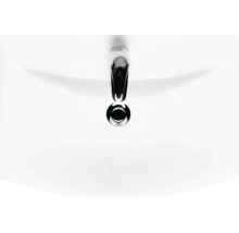 Waschbecken mit Wasserhahn aus Keramik von oben
