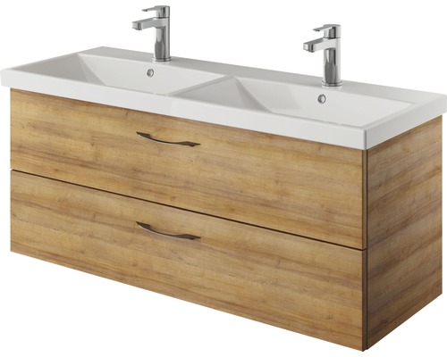 Waschtischunterschrank mit zwei Waschbecken und zwei Schubladen