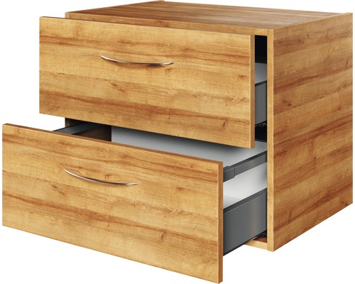 Hängender Unterschrank mit zwei offenen Schubladen