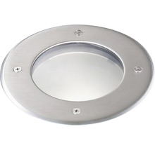 Bodeneinbaustrahler aus Edelstahl mit runder Form