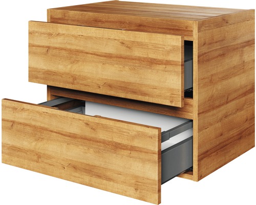 Waschbeckenunterschrank mit zwei offenen Schubladen
