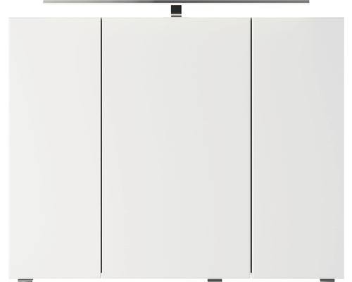 Spiegelschrank Pelipal Xpressline 4035 90 x 14,5 x 70,3 cm grau 3-türig LED IP 44 Weißer Spiegelschrank mit drei Türen und Beleuchtung