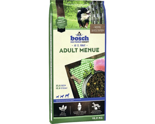 Hundefutter trocken Bosch Adult Menü 15 kg Bosch Adult Menu Hundetrockenfutter, geeignet ab dem zwölften Monat, 15 Kilogramm