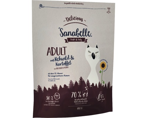 Sanabelle Adult Katzenfutter mit Reh und Kartoffel, 400 Gramm