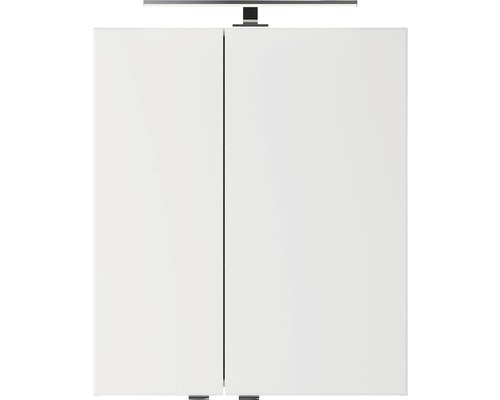 Spiegelschrank Pelipal Xpressline 4035 60 x 14,5 x 70,3 cm weiß 2-türig LED IP 44 Weißer Spiegelschrank mit Beleuchtung