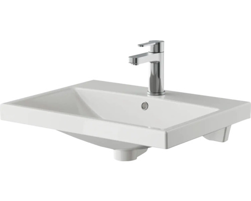 Keramikwaschbecken mit Armatur für das Badezimmer
