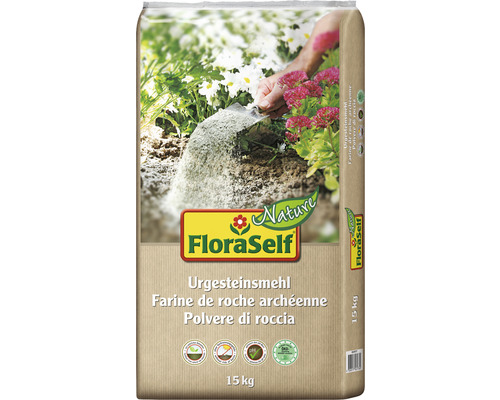 Urgesteinsmehl FloraSelf Nature 15 kg grobe Körnung FloraSelf Gesteinsmehl Packung, 15 Kilogramm