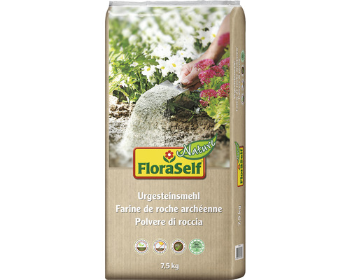 Urgesteinsmehl FloraSelf Nature 7,5 kg grobe Körnung FloraSelf Urgesteinsmehl in einer 7,5 Kilogramm Packung
