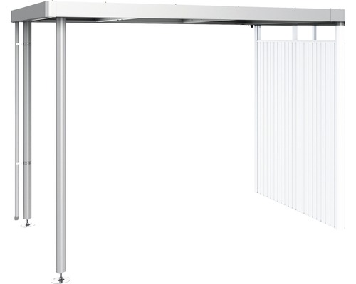 Seitendach Biohort zu HighLine H2 282 x 195 cm silber-metallic Freistehende Aluminium Terrassenüberdachung mit Seitenwand