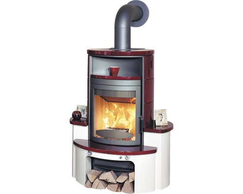 Kaminofen mit Holzfach und Sichtfenster