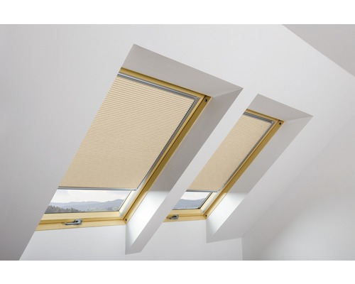 Wabenplissee FAKRO beige manuell 55x78 cm (01) Wabenplissee FAKRO beige manuell 55x78 cm (01)