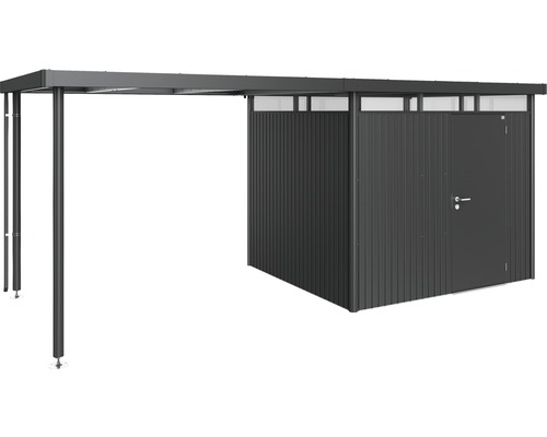 Metall Gerätehaus mit Vordach und Tür