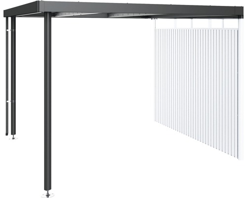 Seitendach Biohort zu HighLine H5 282 x 315 cm dunkelgrau-metallic Pergola mit Aluminiumrahmen und Lamellenwand