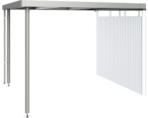Seitendach Biohort zu HighLine H4 282 x 275 cm quarzgrau-metallic Überdachung mit Sichtschutzwand für den Außenbereich