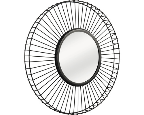 Runder Spiegel mit Metalldraht-Rahmen