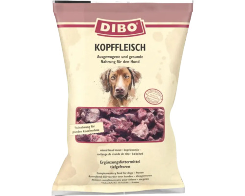 DIBO Kopffleisch, ausgewogene und gesunde Nahrung für Hunde, tiefgefroren