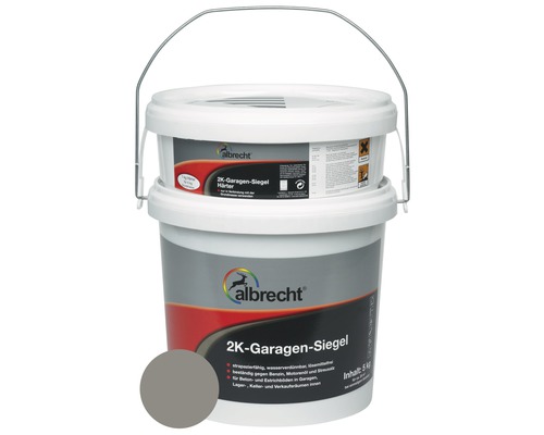 Albrecht 2K - Garagensiegel Epoxidharz Bodenbeschichtung RAL 7030 steingrau 5 kg Albrecht 2K - Garagensiegel Epoxidharz Bodenbeschichtung RAL 7030 steingrau 5 kg