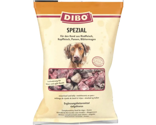Dibo Spezial Ergänzungsfuttermittel tiefgefroren für Hunde aus Rindfleisch im Beutel