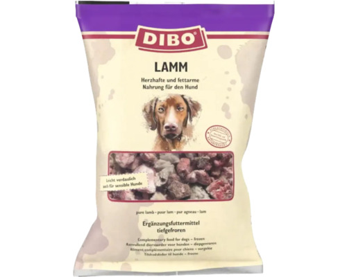 Dibo Lamm Hundefutter in der Verpackung