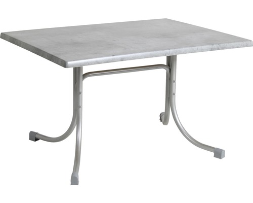 Quadratischer Tisch mit Metallgestell