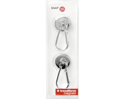 Verpackung mit zwei Magneten mit Karabinerhaken
