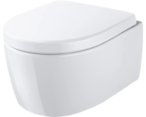 Wand-WC Set GEBERIT iCon XS Tiefspüler ohne Spülrand weiß glänzend mit WC-Sitz CG06055000