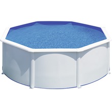 Aufstellpool Stahlwandpool-Set Gre rund Ø 320x122 cm inkl. Sandfilteranlage, Skimmer, Leiter & Filtersand weiß