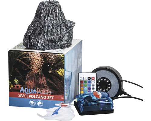 Aquariumdekoration AquaParts Space Vulcano Set inkl. Magic Bubble LED und Luftpumpe 16,5 x 16,5 x 20 cm-0