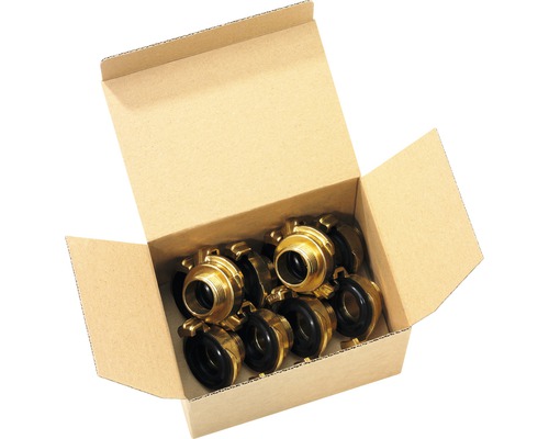 Gewindestück GEKA AG G1/2" MS PROFIPACK ,10 Stück Kiste mit Storz-Kupplungen aus Metall mit Dichtungsring