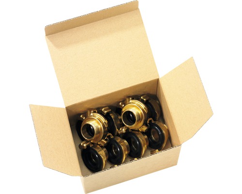 Gewindestück GEKA AG G3/4" MS PROFIPACK, 10 Stück Offener Karton mit Storz-Kupplungen