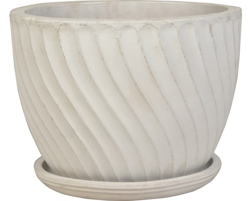 Blumentopf mit gewirbelter Textur und Untersetzer
