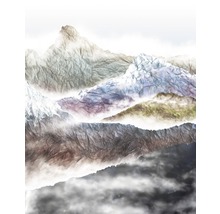 Illustration von Bergen, die wie zerknittertes Papier aussehen