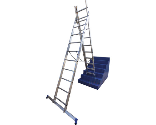 Mehrzweckleiter aus Aluminium in verschiedenen Positionen.