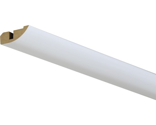 Deckenleiste Nivello weiß lackiert RAL 9010 14x35x2400 mm Abgerundete Zierleiste aus Holz