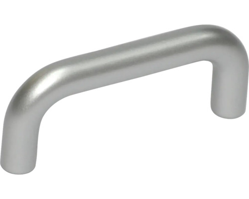 Möbelgriff D-Bügelgriff Kunststoff silber Lochabstand 64 mm LxBxH 64/10/30 mm Bügelgriff aus Metall