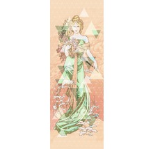 Illustration einer Frau mit Blumenstrauß