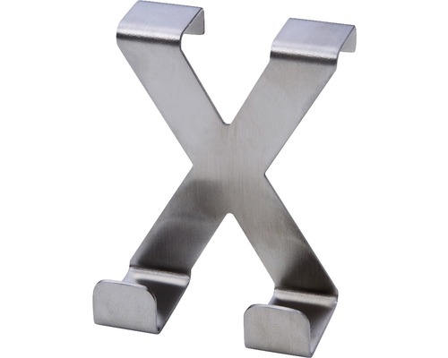 Garderobenhaken X-Form 2 Haken Metall edelstahlfinish LxBxH 59/50/44 mm