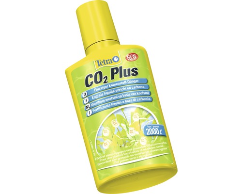 Tetra CO2 Plus flüssiger Kohlenstoffdünger in einer gelben Flasche