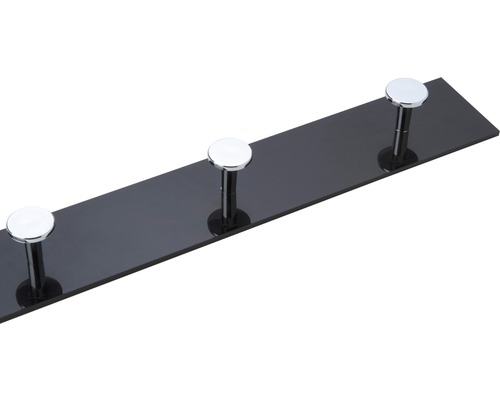 Garderobenleiste mit drei Haken aus Metall und Kunststoff