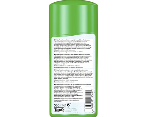 Tetra Pond Crystal Water für kristallklares Teichwasser in einer 500 Milliliter Flasche