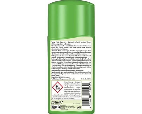 Tetra Pond AlgoFree Algenbekämpfungsmittel in grüner Flasche