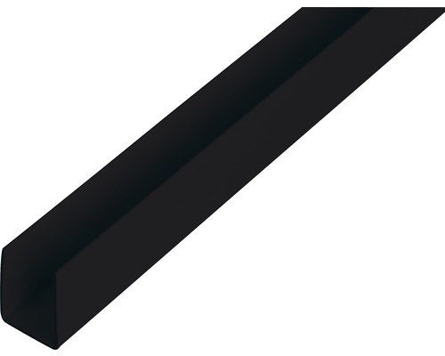 U-Profil PVC schwarz 21x10x1 mm, 2,6 m