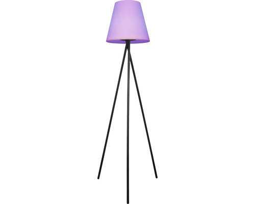 Stehlampe mit dreibeinigem Gestell und Lampenschirm