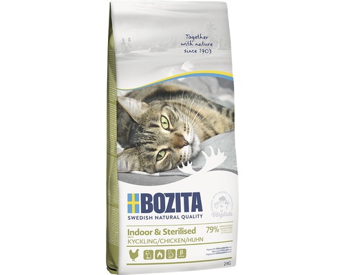 Katzenfutter trocken BOZITA Indoor & Sterilised mit Huhn 2 kg Bozita Indoor & Sterilised Katzenfutter mit Huhn, 2 kg