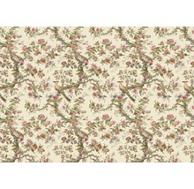 Dekoratives Tapetenmuster mit Blumen und Vogelmotiven