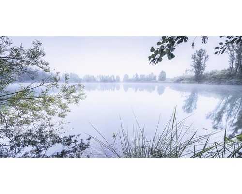 Fototapete Vlies SH002-VD1 Stefan Hefele Ed. 1 Morning View 1-tlg. 200 x 100 cm Morgendlicher See mit Bäumen und Nebel