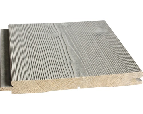 Faseprofil Fichte "A" endbehandelt strukturiert grau 21x195x2650 mm Holzfassadenprofil aus Holz