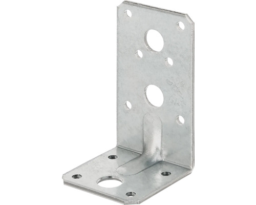 Schwerlast-Winkelverbinder m. Sicke 90 x 50 x 50 mm, sendzimirverzinkt, 1 Stück Winkelverbinder aus Metall mit Löchern zur Befestigung